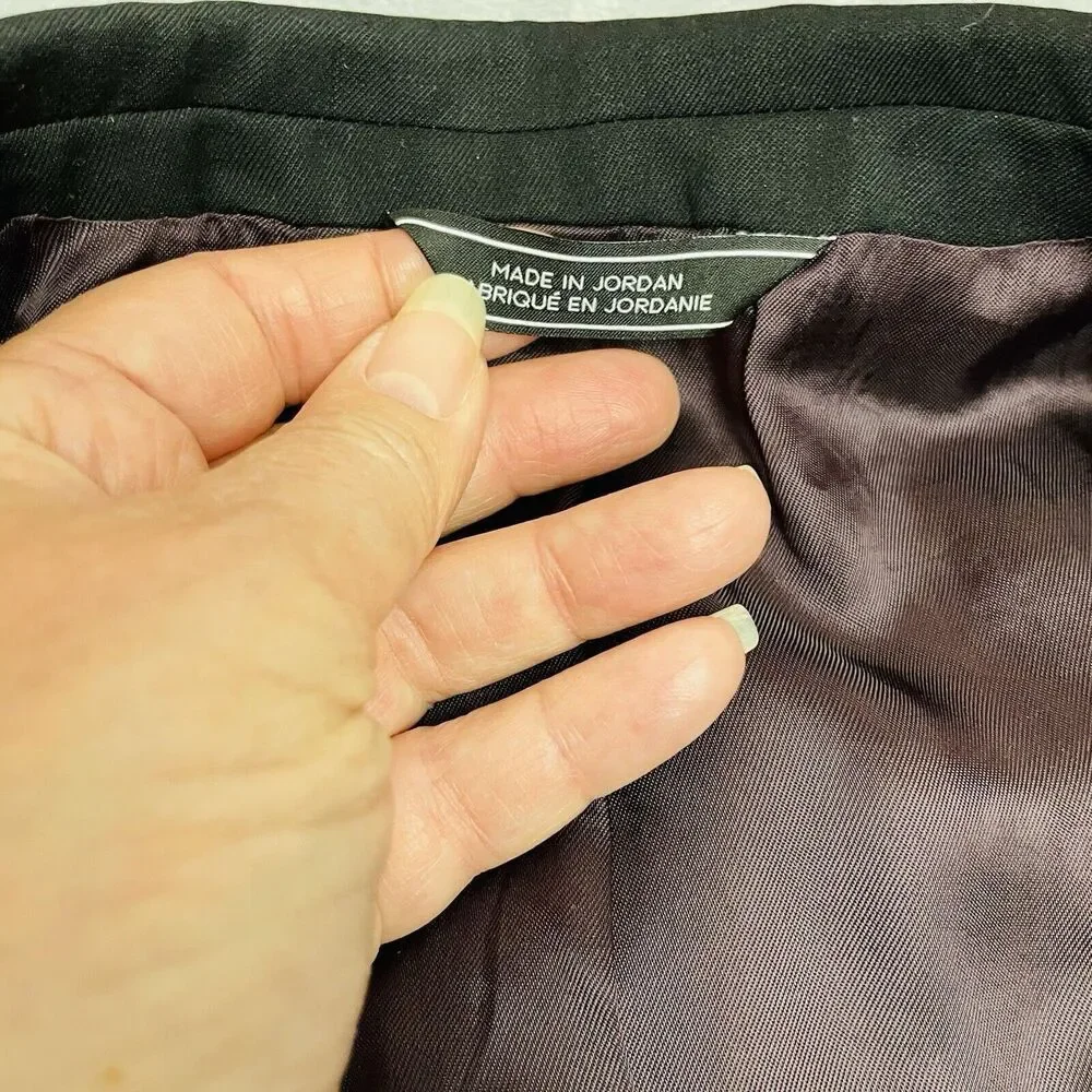 Saks Fifth Avenue Mens‎ Everest Blazer Jacket Size 42R Black Marzotto 100% Wool